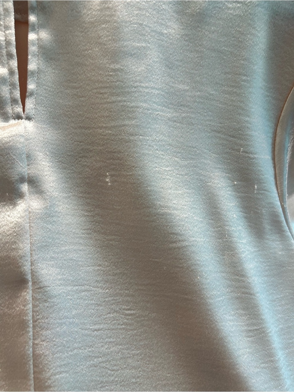 Who What Wear Champagne Satin Blouse Size L Short Sleeve Pocket Top - Picture 4 of 13